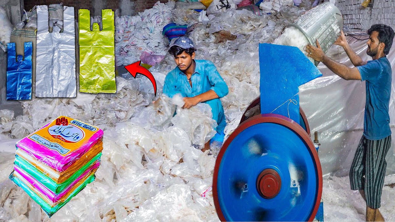 Amazing Recycling Process of Waste Plastic Bags to Make New Shopping Bags