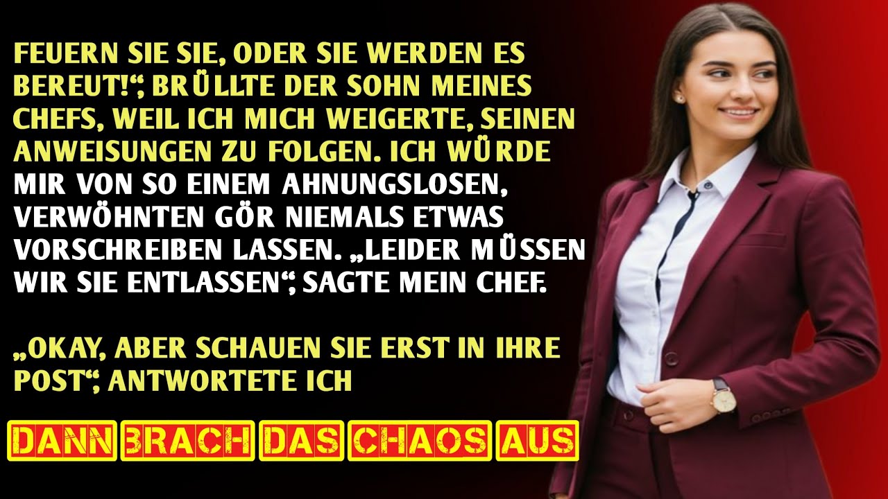 Gefeuert, um seinem verwöhnten Sohn zu gefallen aber ich besaß das eine,was sie am meisten brauchten