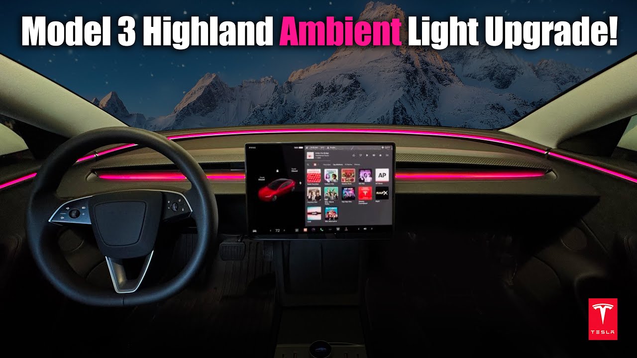 New Tesla Model 3 Highland Dashboard Ambient Light Upgrade! #tesla