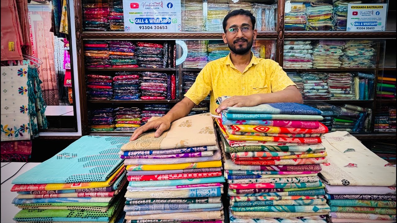 Kolkata Mangla Haat Saree Collection | Vivekanda Bastralaya Live | Booking No. 9330430653