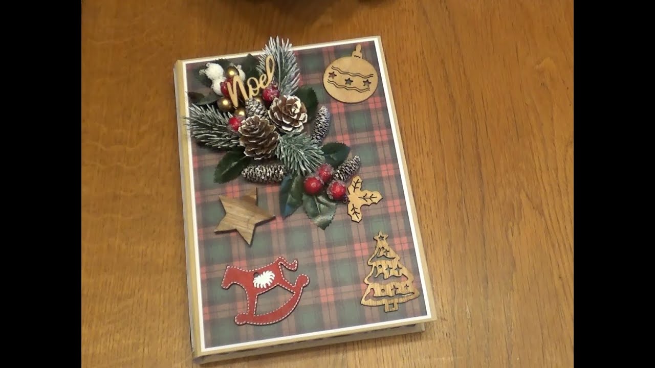 Présentation boîte livre ACTION décorée thème de Noël #scrapbooking #diy #homedecor