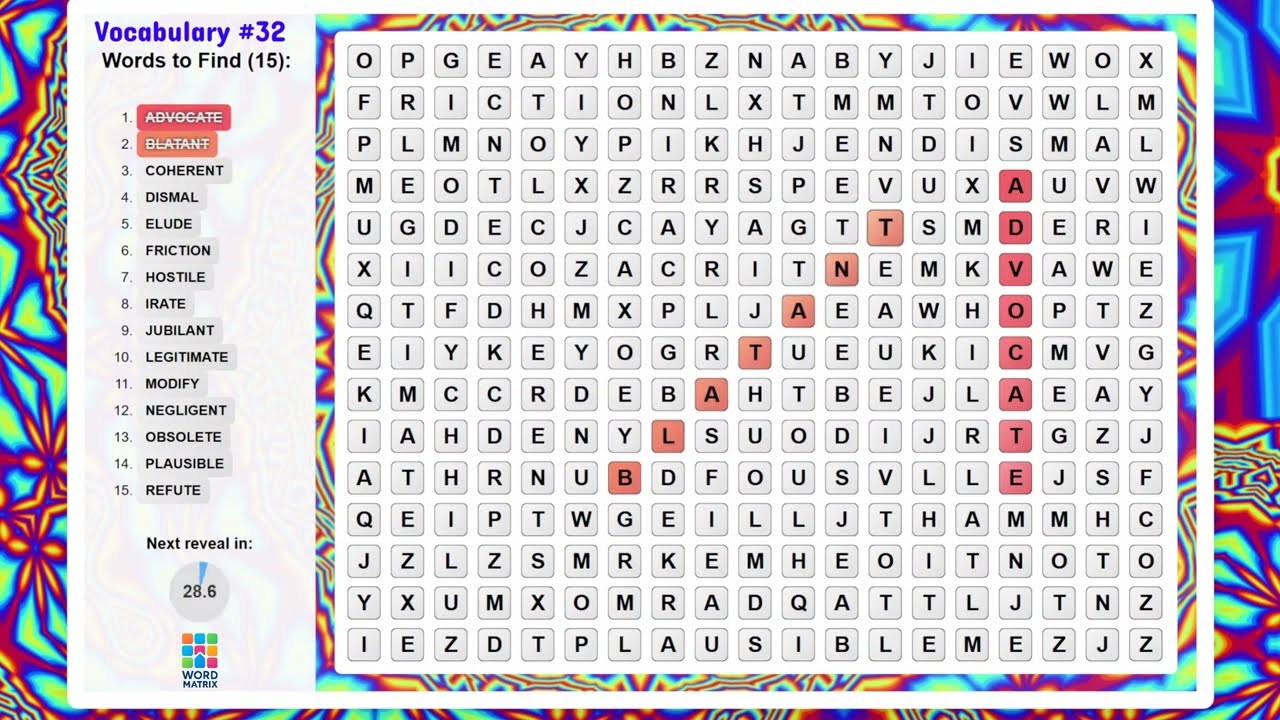 Word Search Challenge #32: Can You Find All 15 Before I Do? - Word Matrix