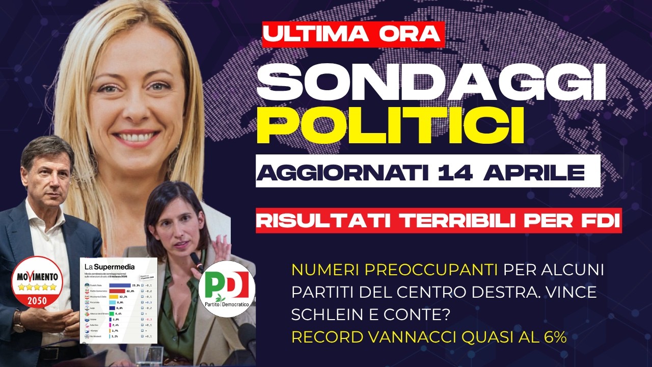 ULTIMA ORA: analisi sondaggi politici 14 aprile Situazione dura e crollo centrodestra?