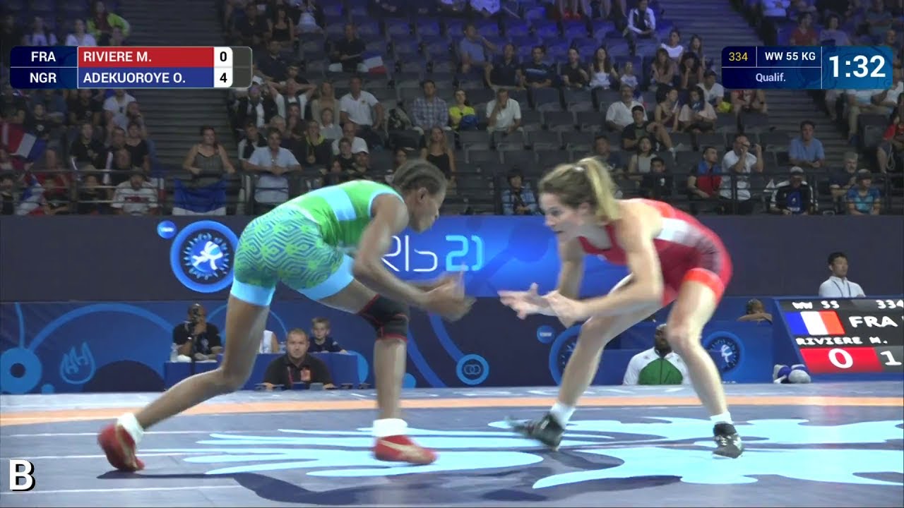 Qual. WW - 55 kg: O. ADEKUOROYE (NGR) df. M. RIVIERE (FRA) by VPO1, 13-9