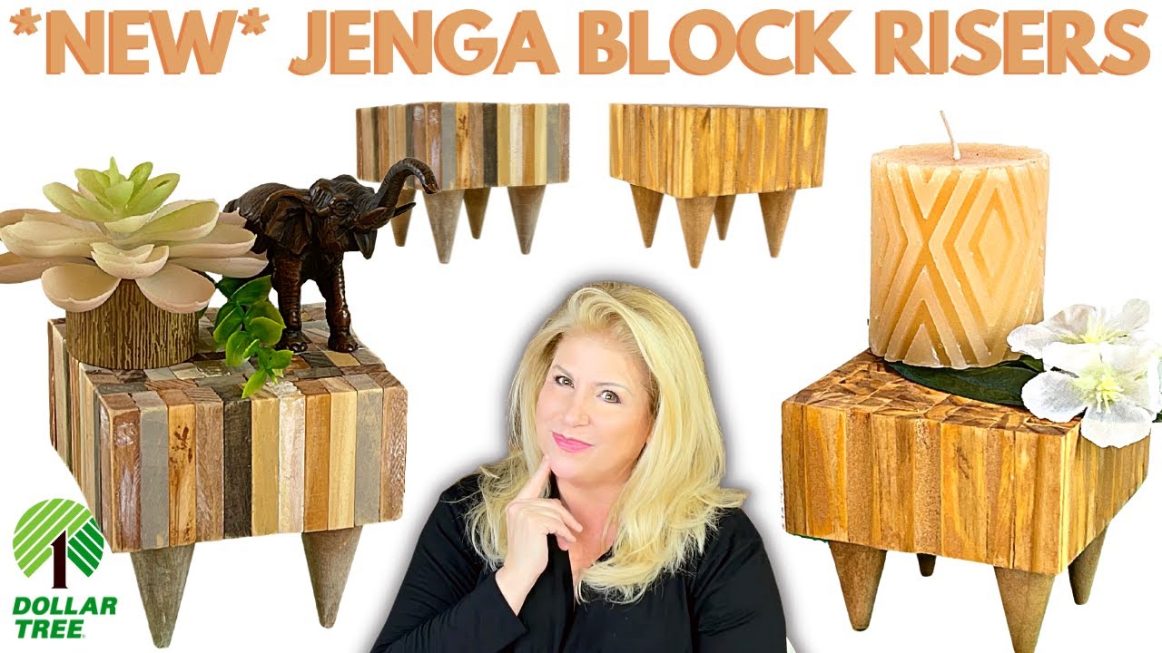 $1 Tumbling Tower Block Riser DIY | NEW Dollar Tree DIY Jenga Block Riser/Plant Stand