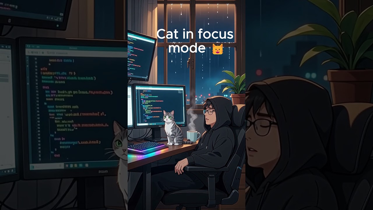 POV: My Cat Focuses Better Than Me 🐱💻 
