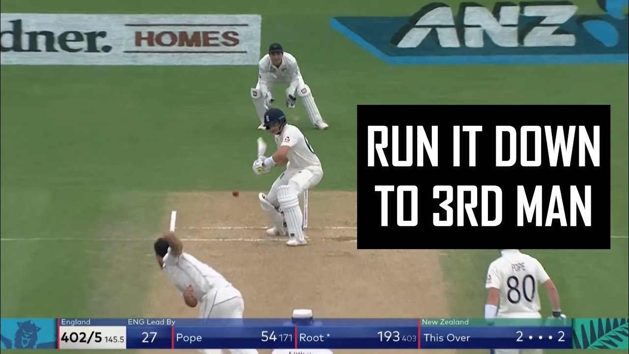 Run it down to 3rd man - Joe Root