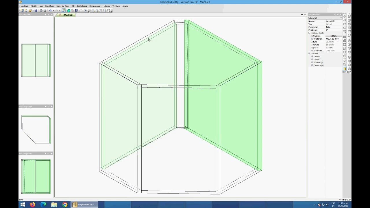 Esquinero diamante en Polyboard