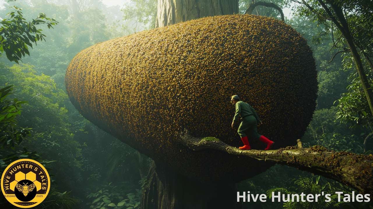 Discovery of Unreal Jungle Honey Hunt 100 Meter Climb to Harvest 2 Wild Honeycombs