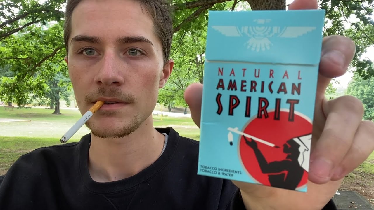 Smoking an American Spirit Blue Cigarette - Review