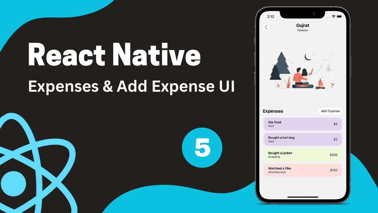 React Native Tutorial #5 - Designing Expenses & Add Expense