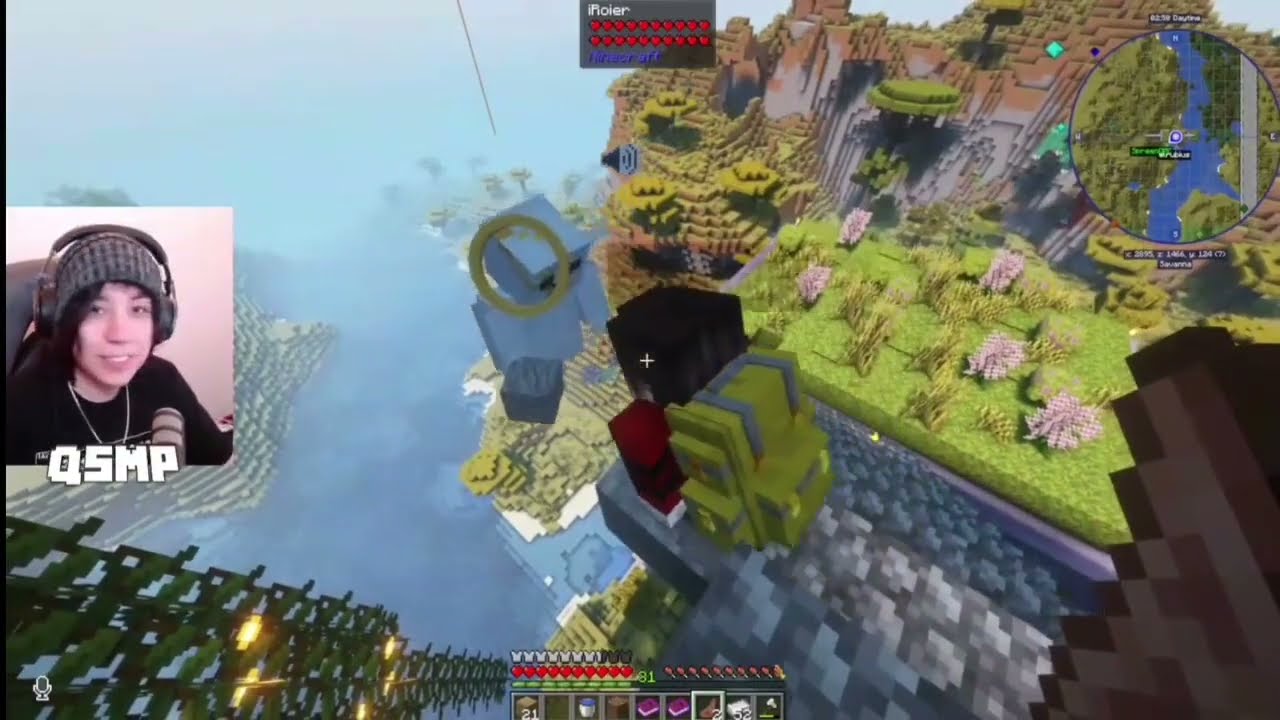 Rubius hace caer a Roier al vac&iacute;o (Reacci&oacute;n de Quackity) 🤣⛰️ | QSMP