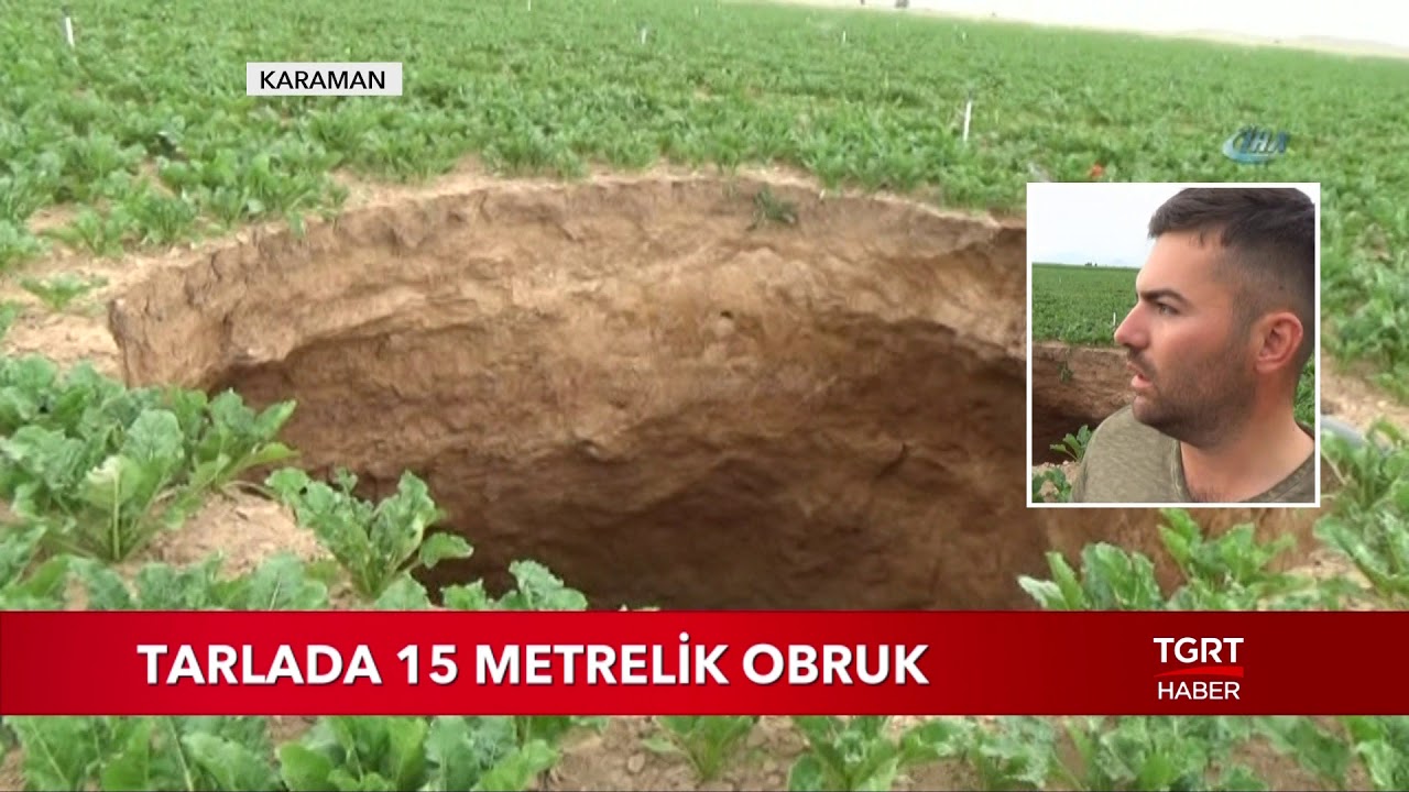Tarlada 15 Metrelik Obruk