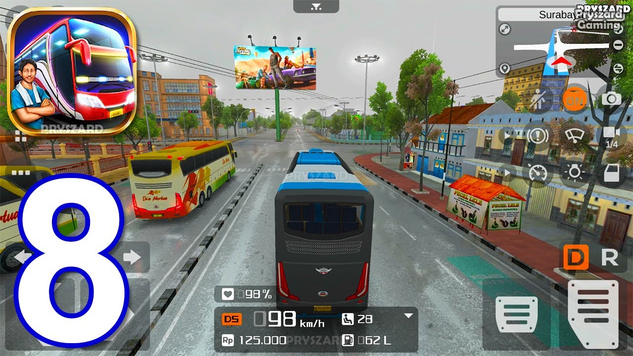 Bus Simulator Indonesia - Gameplay Part 8 Extreme Speed Bus Drive In Rainy Days BUSSID New Update