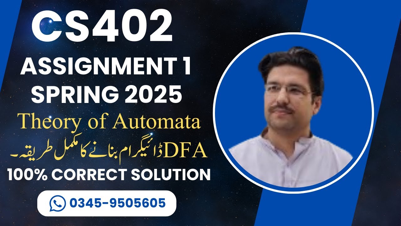 CS402 Assignment 1 solution Spring 2025 | Theory of Automata