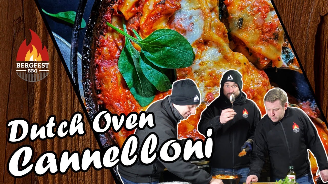 Cannelloni mit Spinat-Ricotta-Füllung aus dem Dutch Oven: Holt euch ein Stück Italien an den Grill.