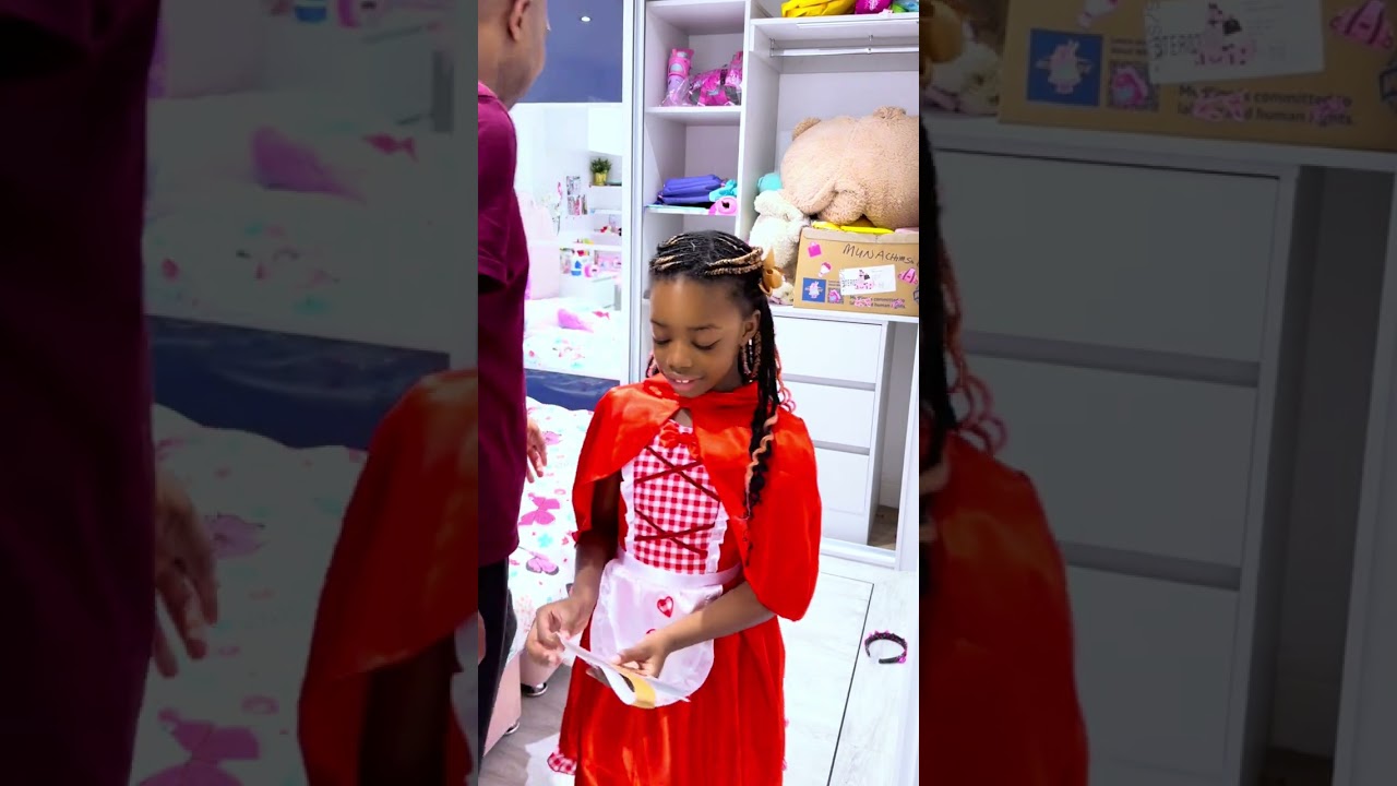 Celebrating World Book Day in my Little Red Riding Hood costume 📚👧🤍