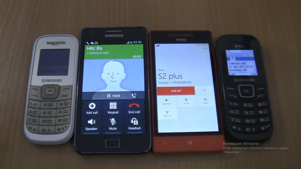 Incoming call & Outgoing call at the Same Time   HTC+Samsung Galaxy S2 Plus+1200M+E1202I