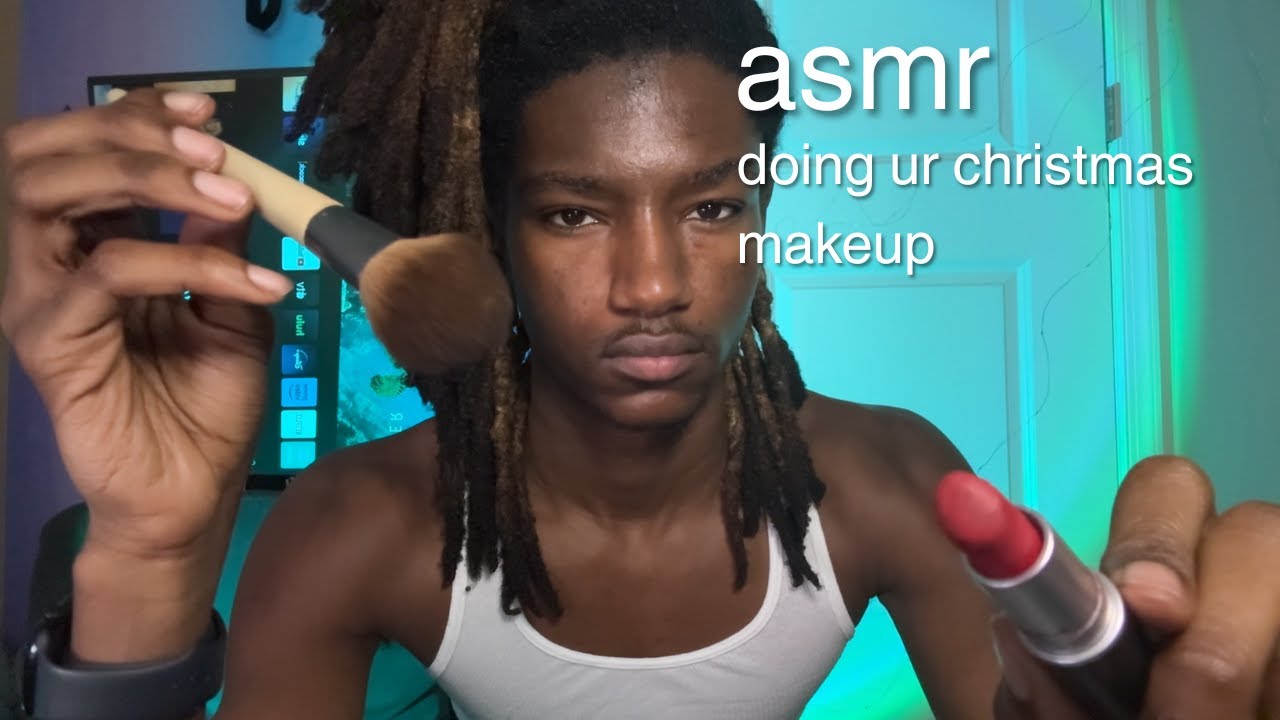 asmr doing ur makeup for a christmas party rp