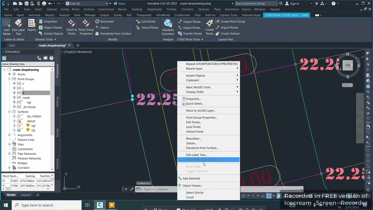 شرح استخراج النقاط من الأسطح في برنامج Civil 3D بطريقة احترافية وسهلة جدًا 🔥