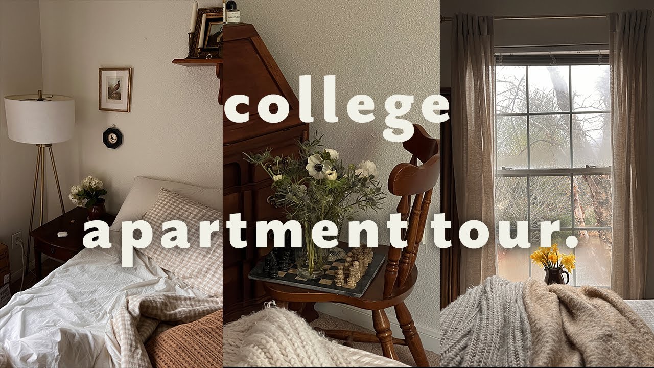 College Apartment Tour || cottagecore, antique-filled, nancy meyers inspired student housing.