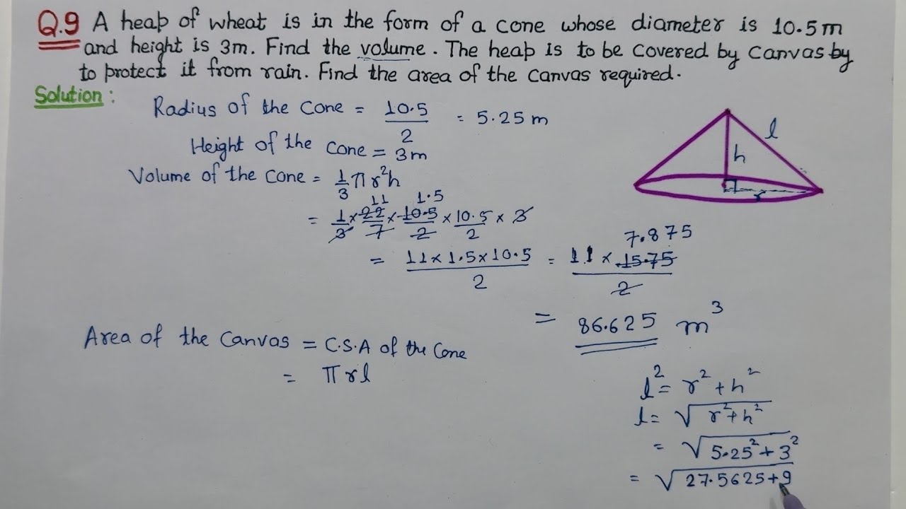 Class 9th exercise 11.3 Question 9 Surface Areas and Volumes NCERT New Maths | Class 9 Ex 11.3 Q9