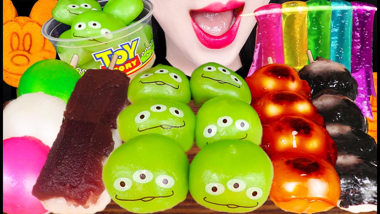 ASMR TOY STORY ALIEN MOCHI TTEOK 토이스토리 당고 MUKBANG 먹방