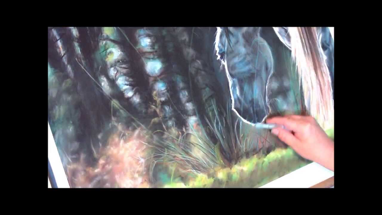 Fast drawing - The horse (Welsh Cob)  in soft pastels