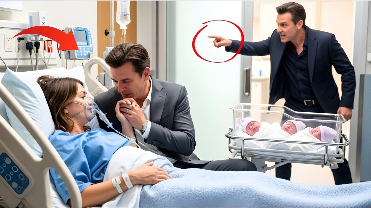 Millionaire storms into hospital angry, freezes as he sees his ex wife giving birth to CEOs tripl