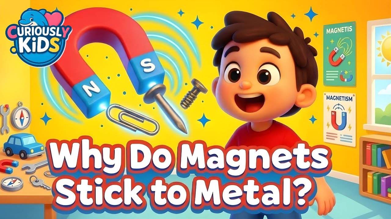 Why Do Magnets Stick to Metal? 🧲✨ | Magnetism Explained for Kids | Curiously Kids