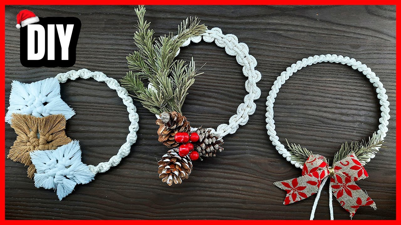 DIY 3 Coronas navideñas hechas con cuerda