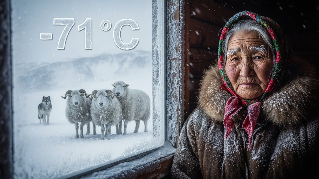 A 90 Year Old Woman Protects Her Snow Sheep From Wolves in Yakutia 1