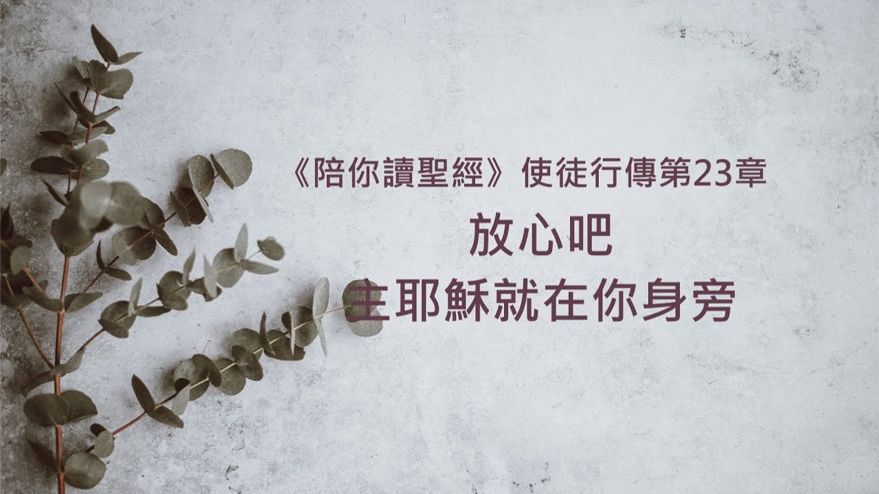 使徒行傳23章/陪你讀聖經《放心吧，主耶穌就在你身旁》