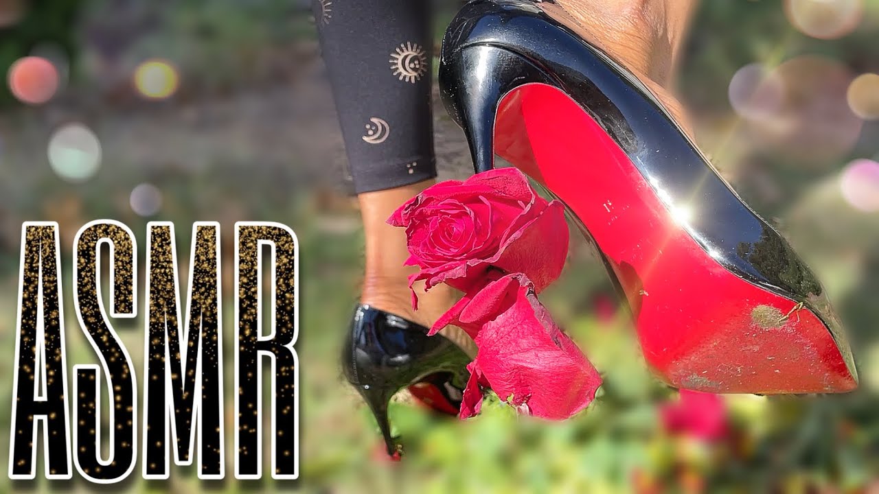 Short Crushing Video 💜Red bottom heels 👠 {flowers, grass, no makeup}