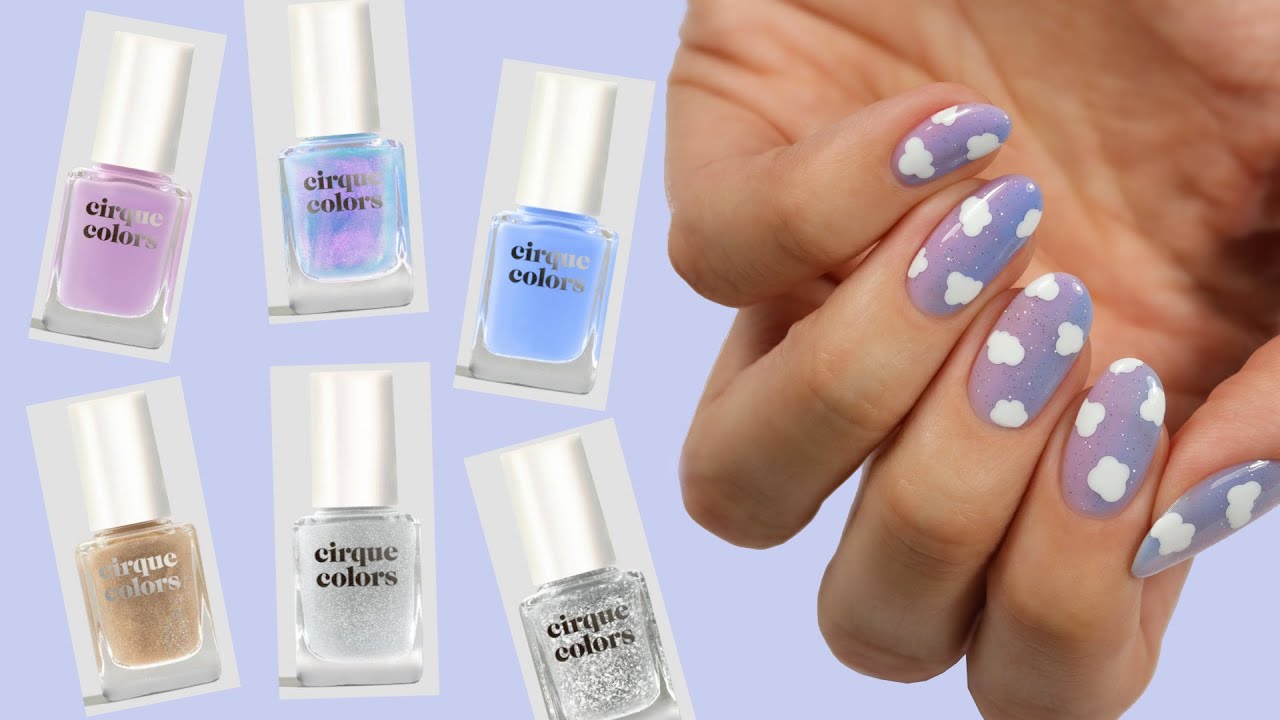Dreamy Cloud Nail Art + Cirque Colors Daylight Swatches