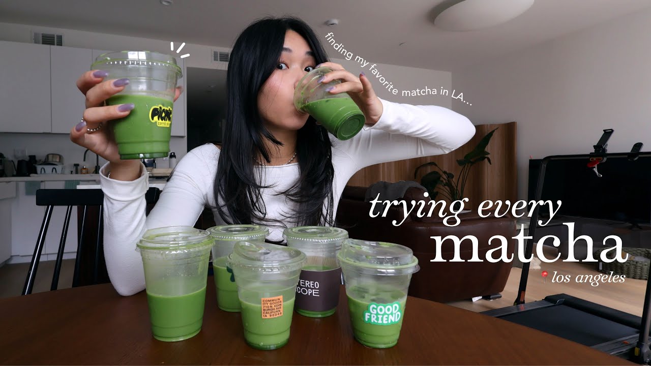 trying EVERY MATCHA in LA *brutally honest review* with my bf 🍵