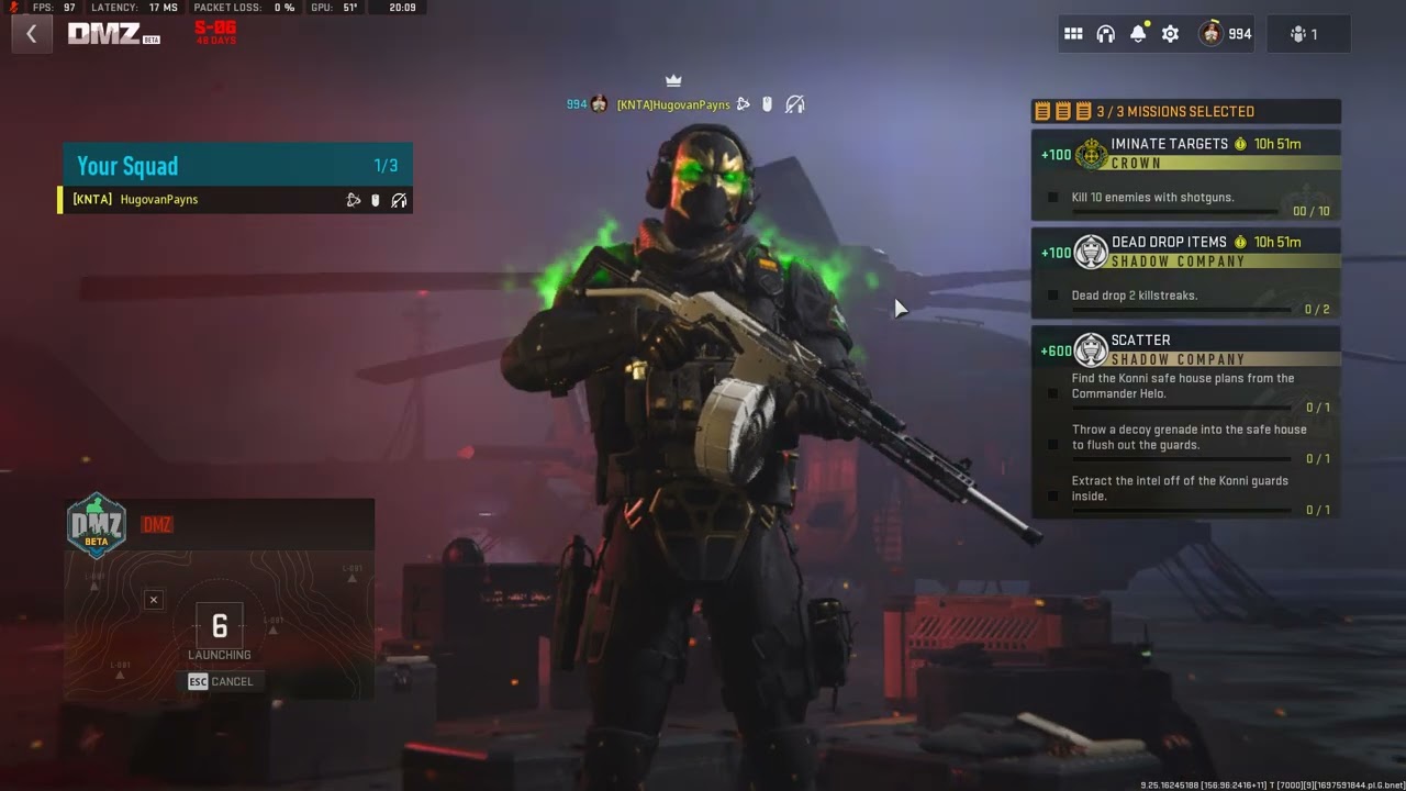 One small regain run on night dmz