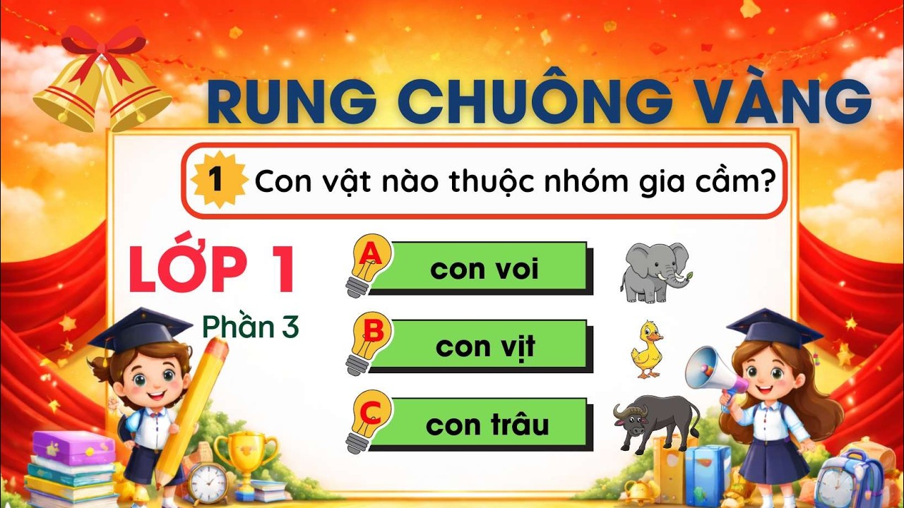 Rung Chuông Vàng Khối 1 | 15 Câu hỏi rèn luyện trí tuệ cho bé mỗi ngày (Phần 3)| Nguyễn Thị Lan Anh!