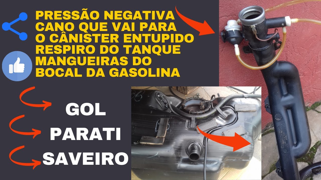 Como consertar a pressão negativa do tanque de combustível ligação correta  das mangueiras gol g3