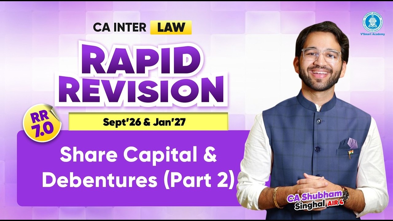 04 Share Capital and Debentures (Part - 2) | Rapid Revision 7.0 | May'26 & Sept'26 | CA Inter Law
