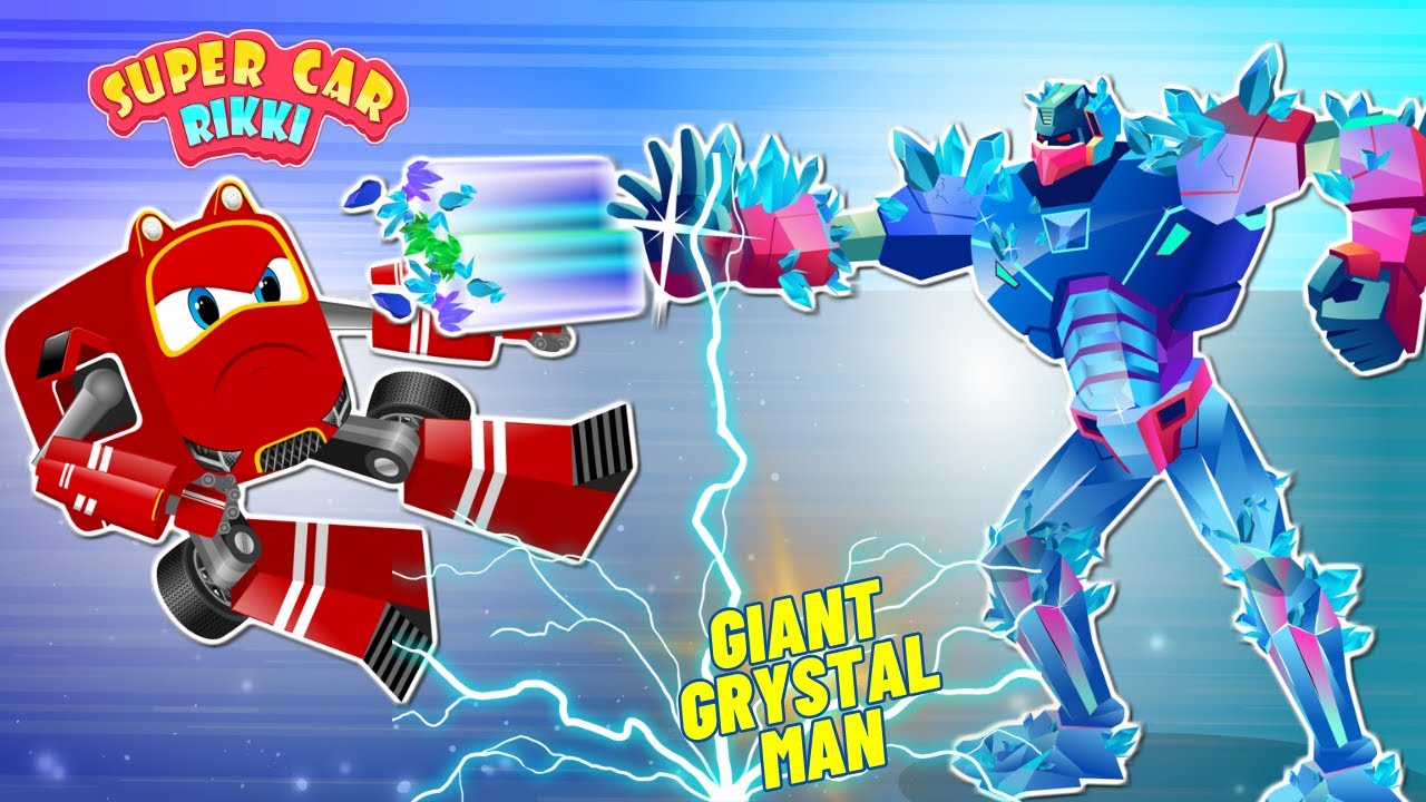 Supercar Rikki Stops the Giant Crystal Man from Destroying the Crystal World!