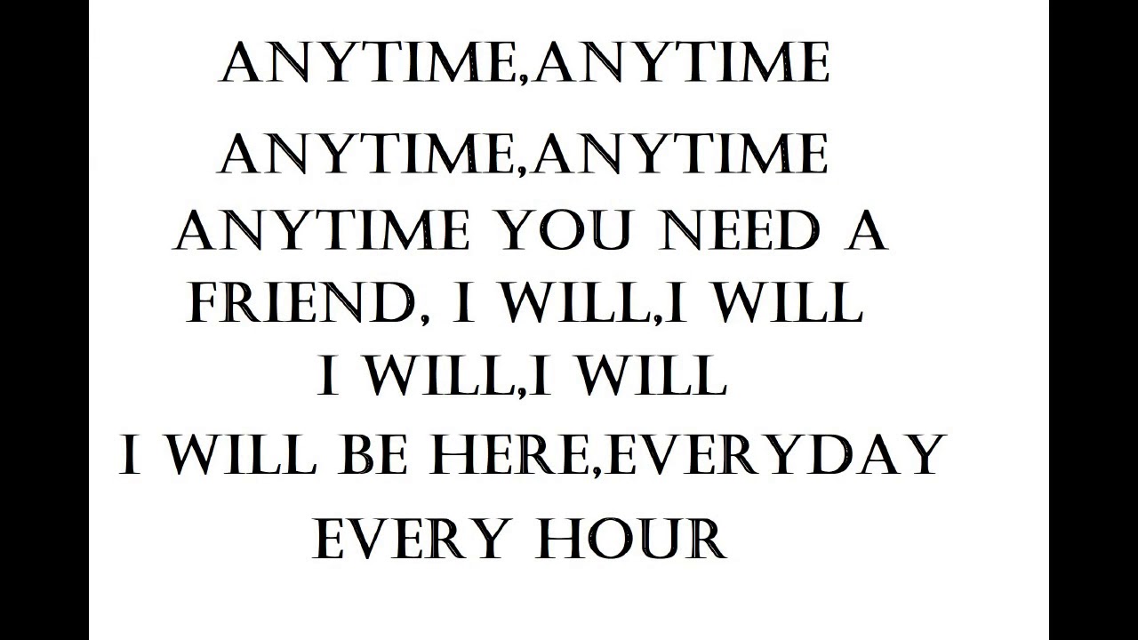 Mariah Carey - Anytime You Need A Friend Remix Lyrics