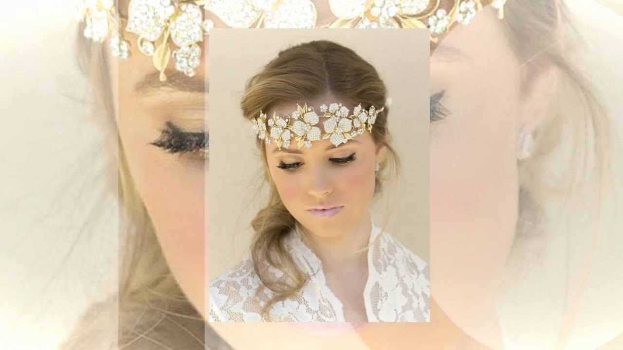 Glamorous Gold Rhinestone Bridal Head Piece - 