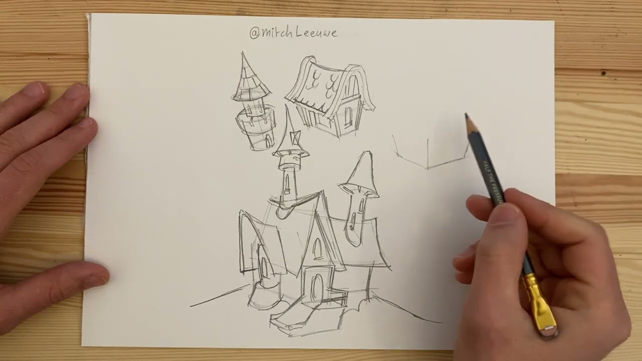 How to sletch a cartoony house