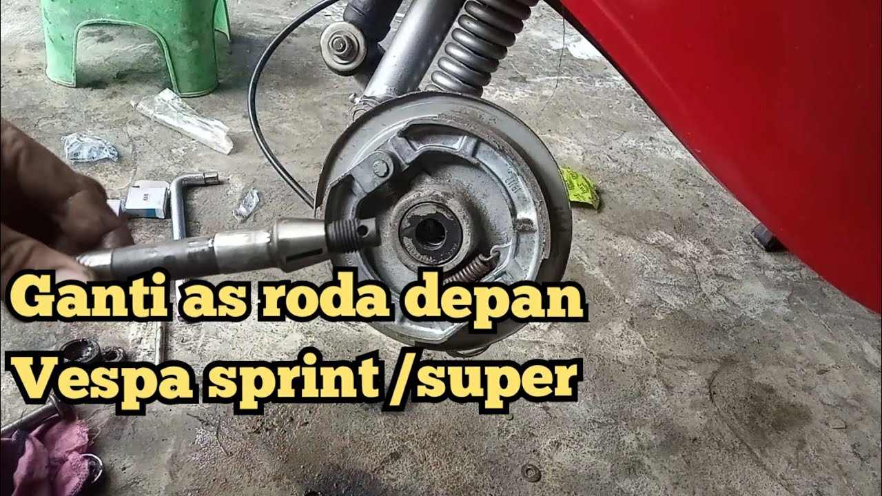 Ganti as roda depan vespa sprint // replace the front axle vespa sprint
