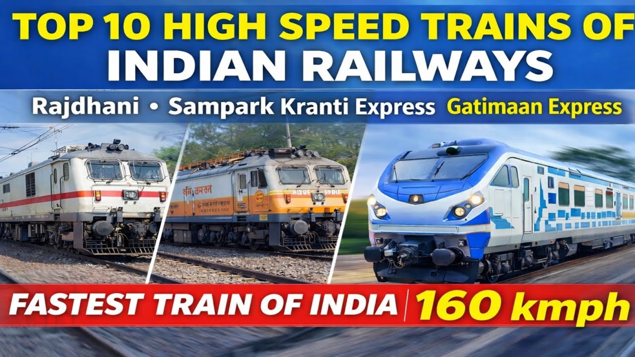 Top 10 High Speed Trains of Indian Railways | 160 Km/h Gatimaan Express | Rajdhani vs Sampark Kranti