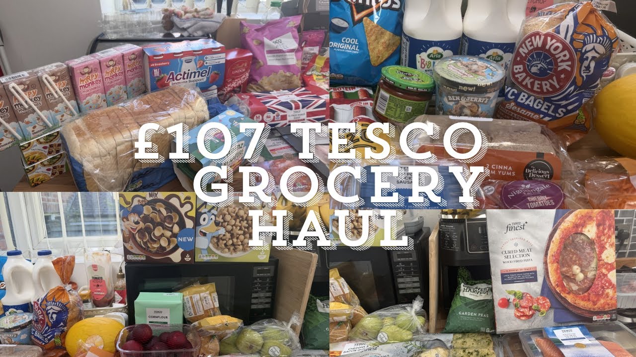 &pound;107 Weekly Tesco Grocery Shopping Food Haul | UK Family Of 4 