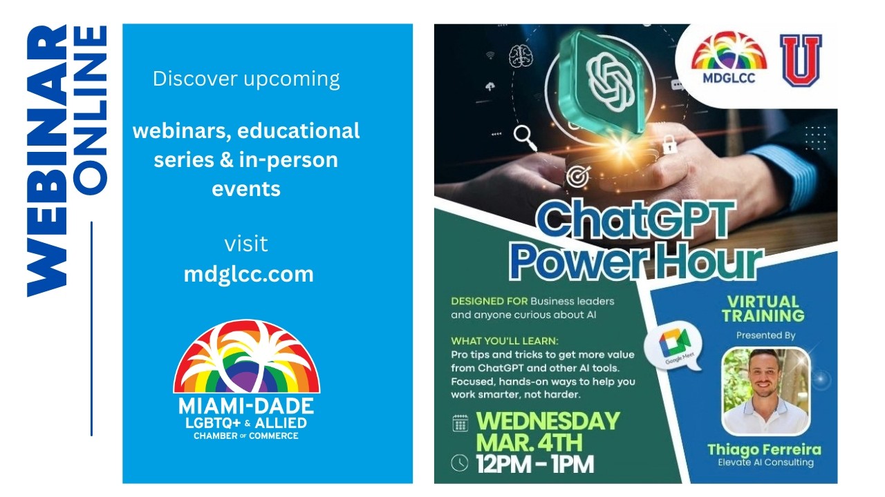 ChatGPT Power Hour | MDGLCC U Webinar with Thiago Ferreira | AI Tips for Business