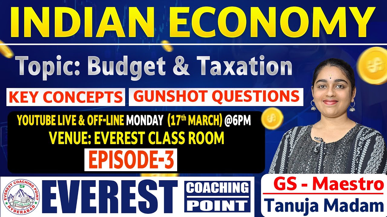 Indian Economy: Key Concepts and PYQs for All Competitive Examinations by Tanuja Madam EPISODE-3