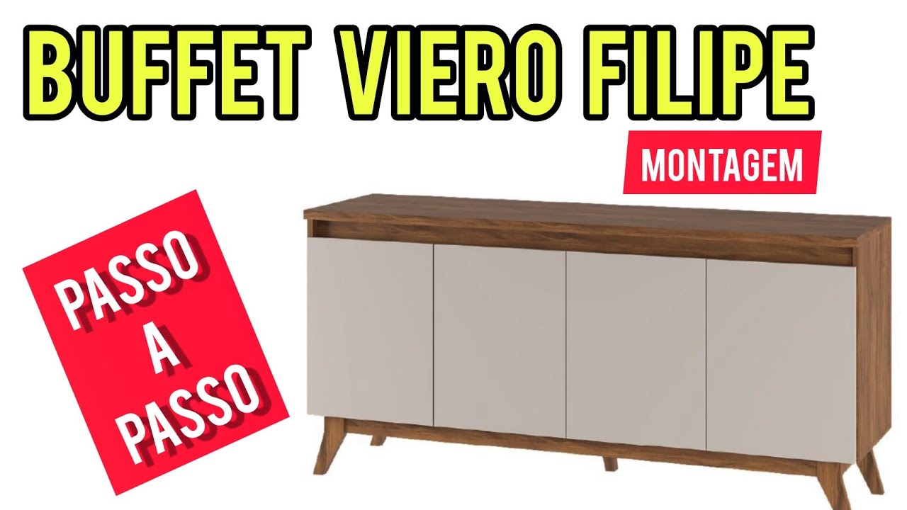 Montagem do Arm&aacute;rio Buffet Viero Filipe Imbuia / Off White || Passo a passo como montar Buffet Viero
